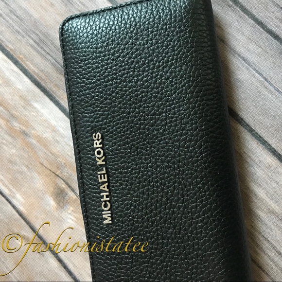 NWT MICHAEL KORS BEDFORD THREE ZIP BLACK WALLET - Picture 4 of 8